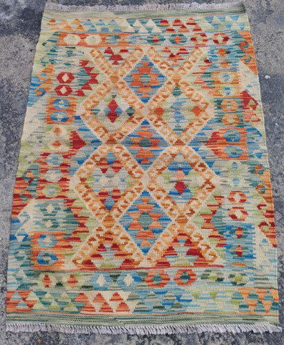 Vintage Handmade Traditional Beautiful Kilim Floor Afghan Rug Carpet 119x87 cm