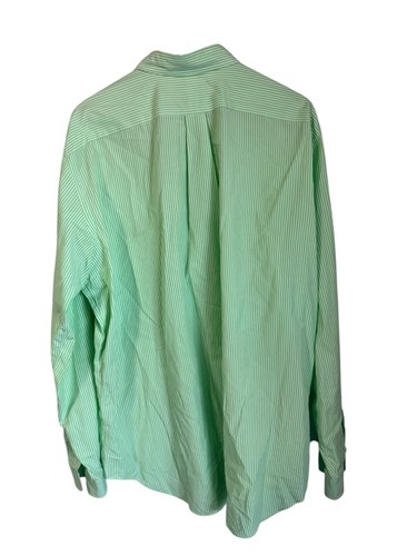 Polo Ralph Lauren uomo verde a righe bottoni davanti camicia vestibilità classica grande U302P - Foto 2 di 4