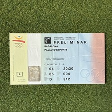 1992 Olympics Basketball USA vs Puerto Rico Dream Team Ticket Stub Bird Jordan