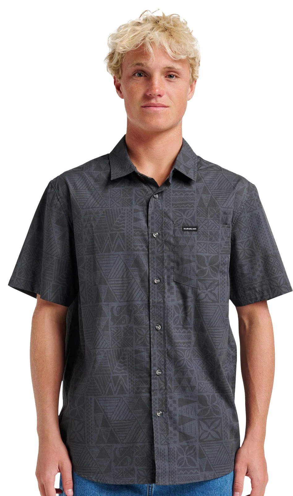 Quiksilver Makaha Classic SS Button Down Shirt - Iron Gate - New