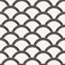 Black Cream Mosaic Scallop Removable Peel and Stick Wallpaper, 20.5 in X 16...