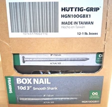 Huttig Grip 10d Framing Box Nail 3in Outdoor Galvanized 12 lb 1000 Nails