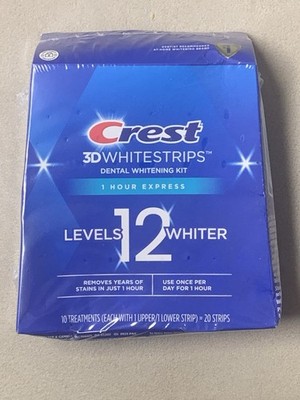Crest 3D Whitestrips 1 Hour Express Dental Whitening Kit - 20 Count EXP 09/2026