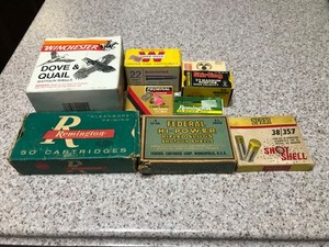 old but worn empty shell boxes Federal Western Winchester Remington UMC Speer