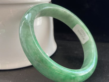 57mm Certified Natural Grade AAA Ice Green Burmese Jade jadeite bracelet0123