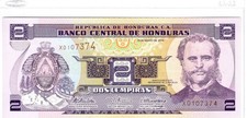 HONDURAS 2 Lempiras Banknote UNC 2010 X0107374