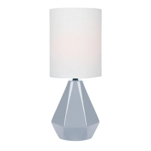 Lite Source Mini Table LAMP, Grey Ceramic/White Linen Shade, E27 A 60W LS-232... - Picture 1 of 4