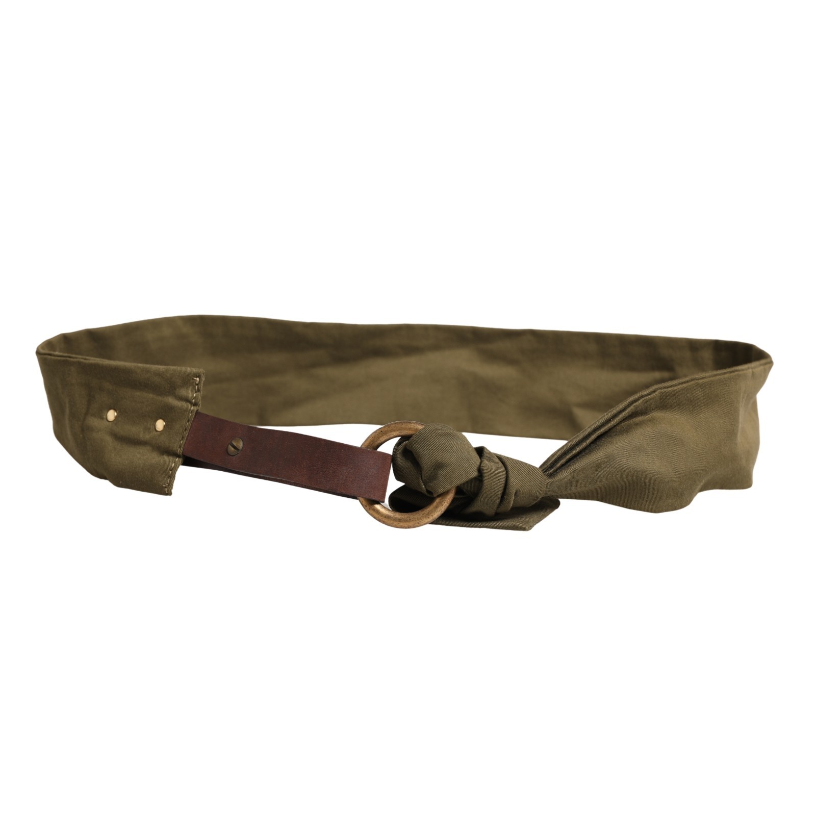 ERMANNO SCERVINO Belt Army Green Cotton Round Buckle Waist 85cm 34in 150usd 17690₽