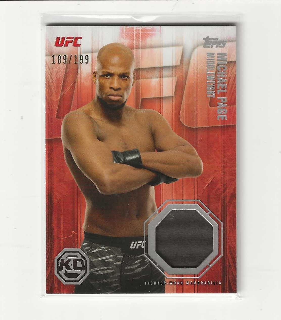2026 Topps Knockout UFC Michael Page Relic KOR-MP Serial Number 189/199