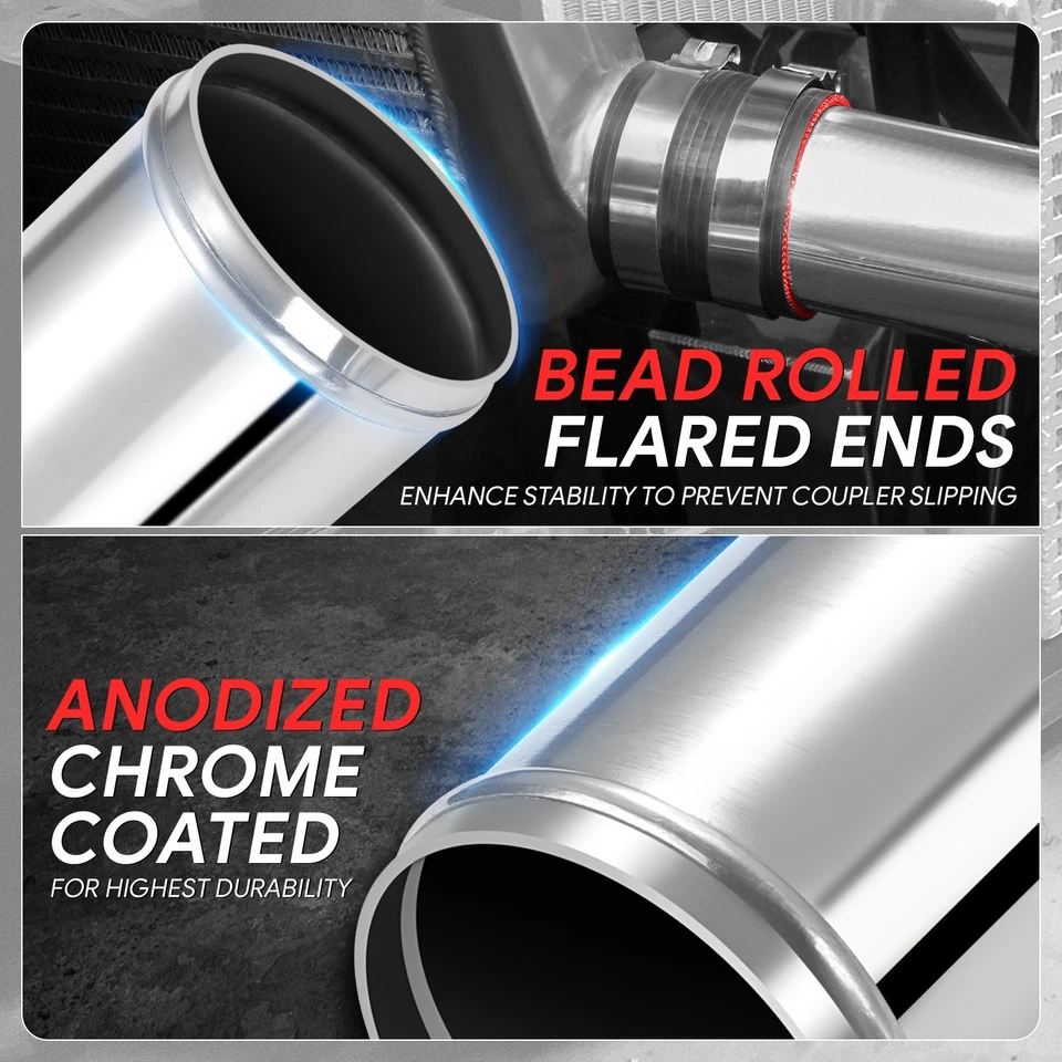 Manguera turbo de escape tubo intercooler de aluminio calibre 14 180 grados U-Bend calibre 3" OD Foto 3 de 4