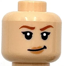 Lego New Light Nougat Minifigure Head Dual Sided Female Dark Orange Eyebrows