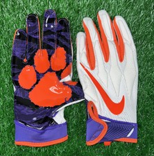 Nike Clemson Tigers Team Issued Superbad 4.5 White Football Gloves Size XL New