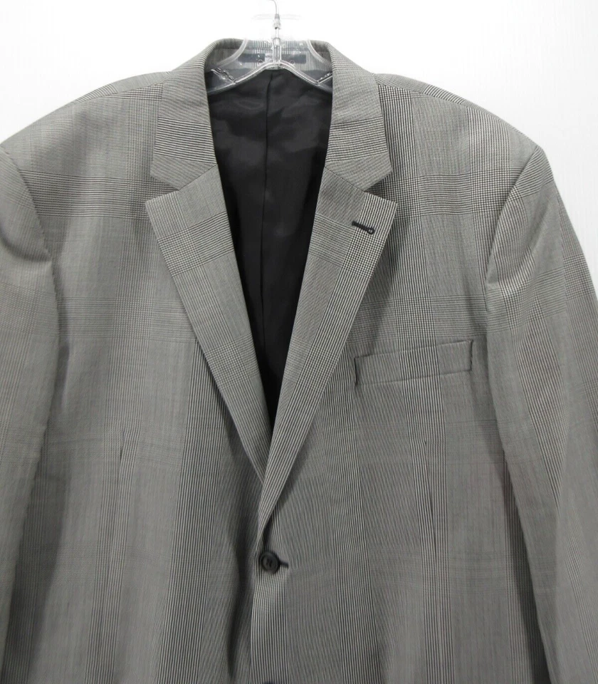 Abrigo Deportivo J Peterman Hombres 50 Gris Blazer Pata de Gallo Chaqueta a Cuadros Lana Negocios Foto 2 de 4