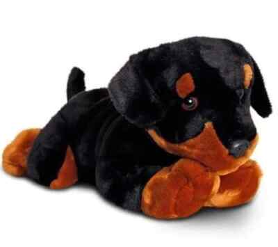 GROSSER LIEGENDER SCHWARZER WELPE von Keel Toys Plüsch - 75 cm/30 Zoll