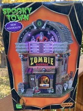 Lemax Spooky Town Zombie Records Halloween Jukebox # 15726 Lights Up NEW