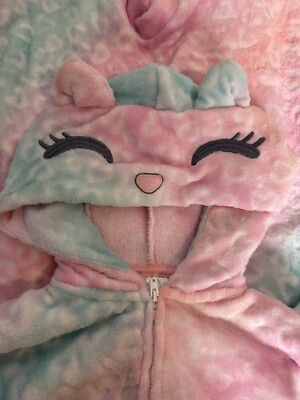 Sainteve Kids Kitty Cat  One Piece Pajamas Size 7-8 Colorful