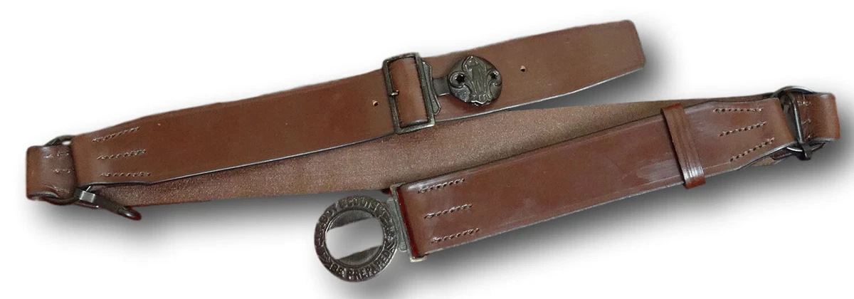 Reproduction Boy Scout Uniform Leather Belt With 2 Part Buckle