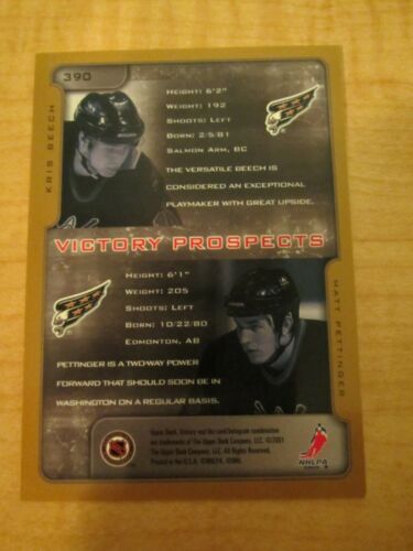 2001-02 Upper Deck Victory Gold Hockey Prospects #390 Beech / Pettinger Capitals - Picture 2 of 2
