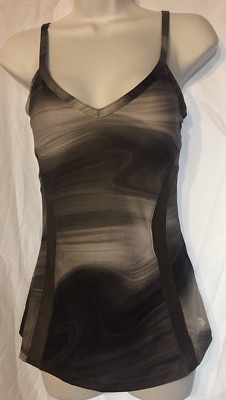 The North Face Small Active Wear Bra Lined Gray Swirl Spagetti Strap Top