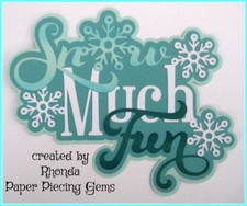 SNOW MUCH FUN WINTER title paper piecing for Premade Scrapbook Page by Rhonda