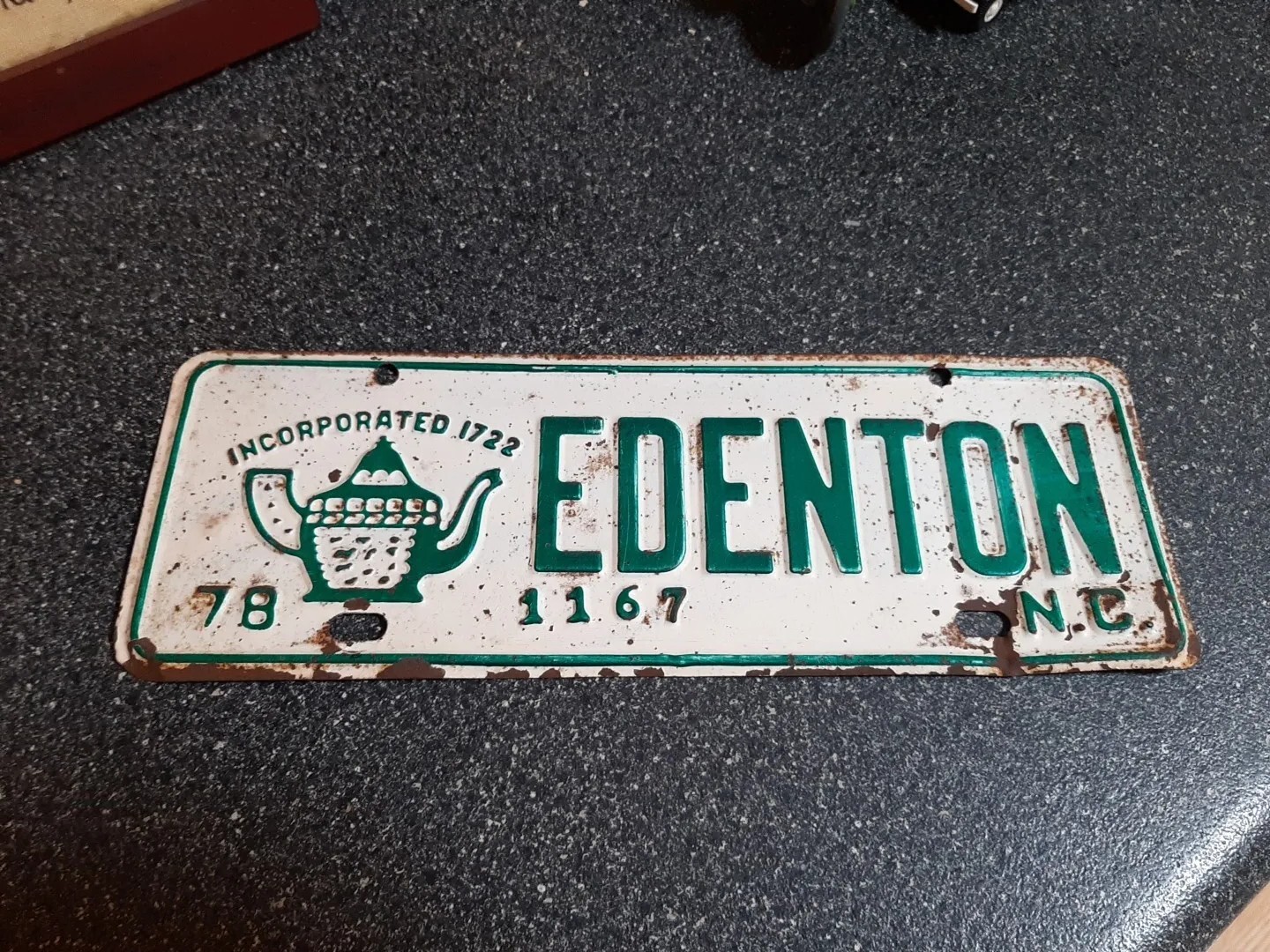 1978 EDENTON NORTH CAROLINA NC License Plate City Tag 1167 Used Metal