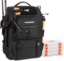 KastKing Karryall Fishing Tackle Bag With Rod Holder 4 Tackle Boxes 40L Backpack