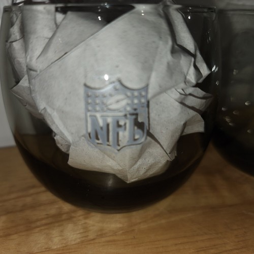 1970's Vintage NFL Baltimore Colts Etched Low Ball Smokey Gray GlassSetof 2 (I2) - Picture 2 of 10