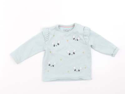 Fred & Flo Baby grün Baumwolle Pullover Pullover Größe 3-6 Monate - Gesichter