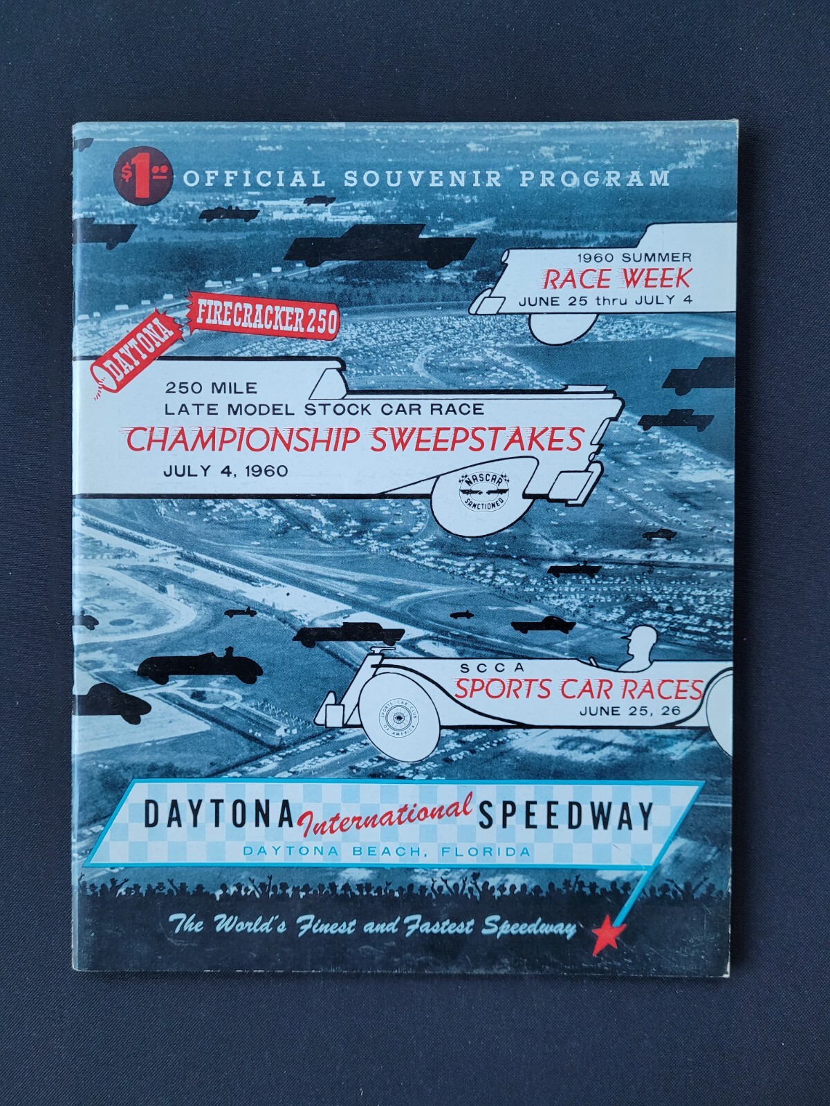 1960 NASCAR Daytona Firecracker 250 Program/Lineup, Jack Smith/Bud Moore Win