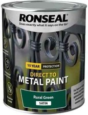 Ronseal Direct to Metal Rust Garden Shed Fence  Paint Rural Green Satin 250ml