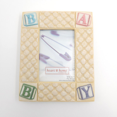 3D Baby Photo Frame Pastel Colors 3.5x5 Nursery Pictures Heart Home Connoisseur
