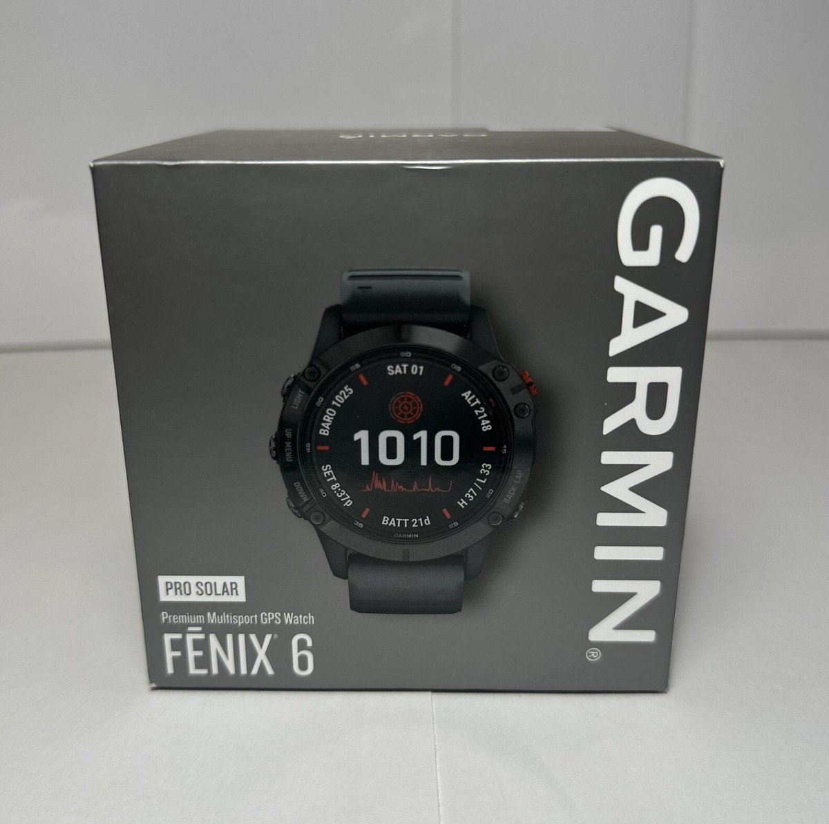 Garmin Fenix Pro Solar 47mm Plastic Black Case Band GPS Watch (0100241014)