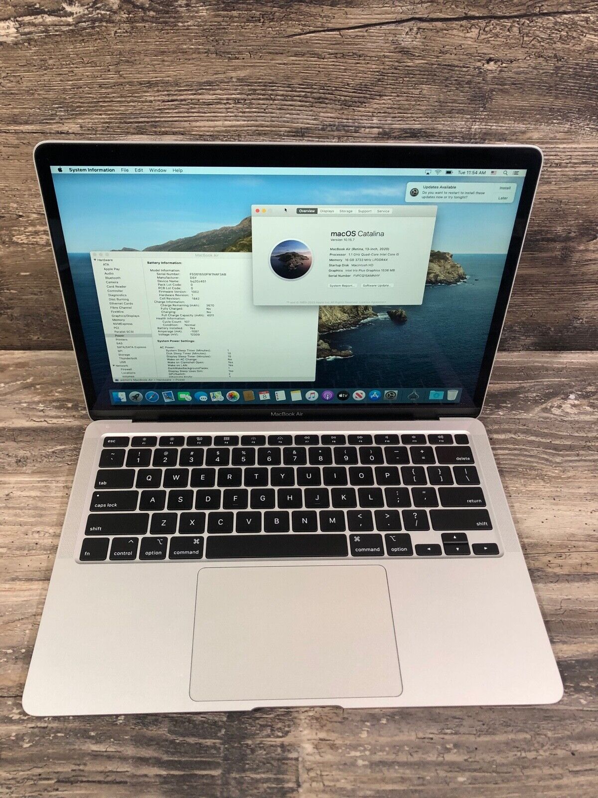 Apple MacBook Air 2020 | 1.1GHZ intel i5 8GB RAM 256GB SSD Silver - B Grade