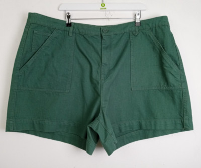 Seasalt Organic Cotton Stannary Shorts Bottle Green Size 24 NEW F2