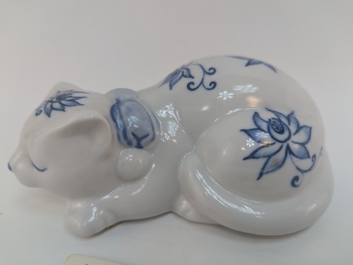 Vintage Japan Collectable Andrea by Sadek Blue & White Cat - Picture 7 of 7