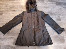 Pendleton Quilted Lined Parka Jacket Coat Women's M Dyed Fox Fur Hood