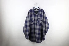 Vtg 90s Streetwear Mens 2XLT Faded Quilted Flannel Button Shirt Jacket Jac USA