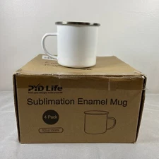PYD Life Sublimation Enamel Mugs 12 Oz Set Of 4 New In Box