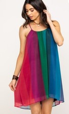 SHOW ME YOUR MUMU WOMEN'S CAROLTTA MADLY STRIPE MINI DRESS SIZE S