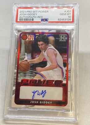 2021 Pro Set Power /25 Red Auto JOSH GIDDEY PSA 10 GEM MT RC Rookie POP  1