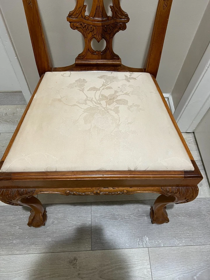 GEORGIAN FURNISHINGS Solid Mahogany Chippendale Dining Chair, 39" T, 24" Widest - Image 3 of 4