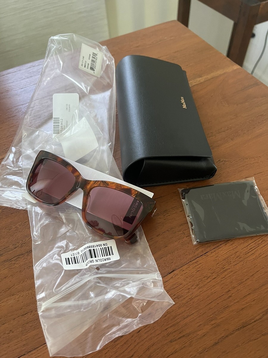 max mara sunglasses women 55 mm Red Havana NWT | eBay