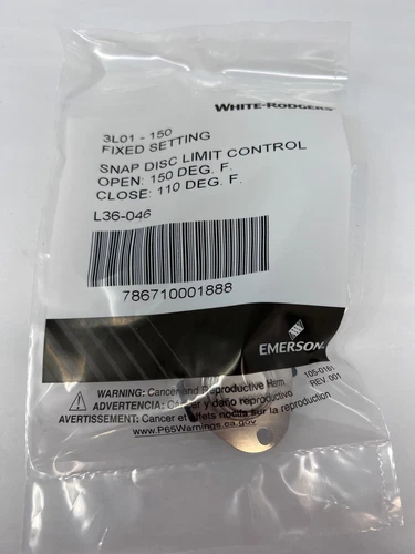 NEW White Rodgers Emerson 3L01-150 Snap Disc Limit Control Fast Free Shipping!
