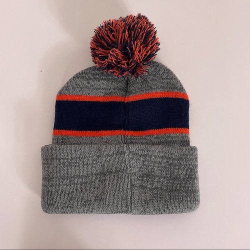 Chapeau d'hiver 47 Denver Broncos gris avec logo bleu marine et orange à pompons - Photo 2/5