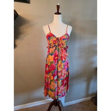 Billabong Women's Rebel Heart Midi Slip Dress Colorful Summer Festival SZ Medium