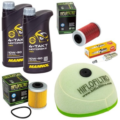 Wartung Set Öl 2L Luftfilter Ölfilter Zündkerze für KTM SMR 450 525 560 2004-07