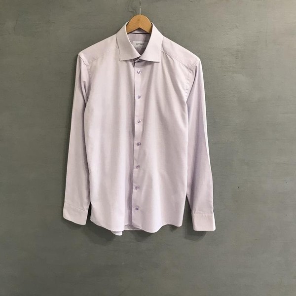 Men Eton Shirt Pink Cotton 34 / XS / 42