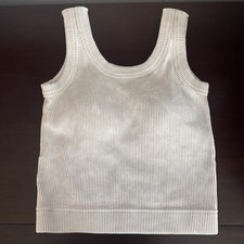 Zenana Women's Tank Top Cropped Ribbed Built In Bra Size S