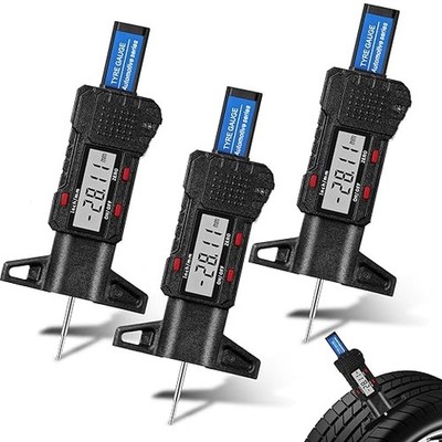 3 Pieces Tire Tread Depth Gauge Tool Digital Tire Tread Depth Gauge LCD Display