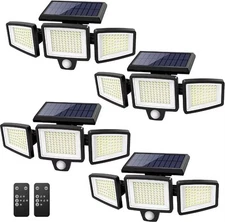 Tuffenough Solar Outdoor Lights 2500LM 210 LED Security with Black 